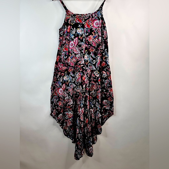 Paisley print sleeveless side zip gaucho style jumpsuit size Medium 100% Rayon - Picture 1 of 9